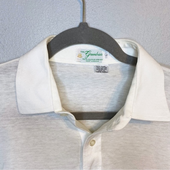 The Greenbrier Vintage White Golf Polo Shirt - Picture 3 of 10